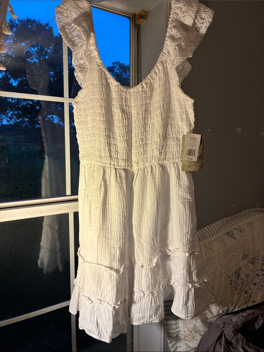 Lily Rose NWT White Ruffled Cotton Sundress XL - Picture 1 of 8